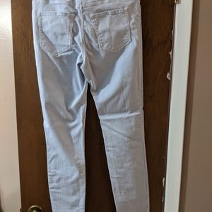 Blue and white skinny jeans